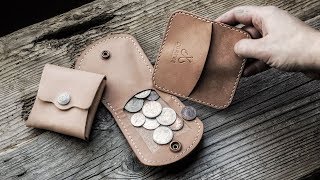 Making A Leather Coin Wallet Three Different Ways [upl. by Allveta125]