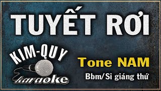 TUYẾT RƠI  Tombe La Neige   KARAOKE Rumba  Tone NAM  BbmSi giáng thứ [upl. by Salomo]