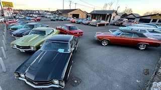 Classic Muscle Car Lot Christmas Walk Around 122523 Maple Motors USA American Hotrods For Sale [upl. by Eserrehs201]