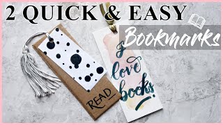 DIY BOOKMARKS 2 Quick amp Easy Ways  Upcycled Cardboard BOOKMARK  watercolor BOOKMARKS [upl. by Grube222]