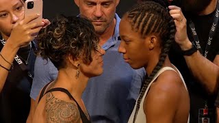 Nora Cornolle vs Joselyne Edwards  Weighin FaceOff  UFC Fight Night Gane vs Spivak [upl. by Zweig237]