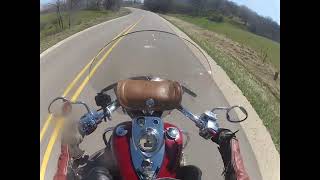 Postville Iowa North towards Waukon Iowa on an Indian motorcycle [upl. by Alaunnoif]