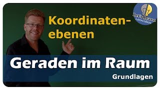 Geraden im Raum  Koordinatenebenen  einfach und anschaulich erklärt [upl. by Eddie]