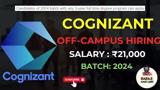 Cognizant OffCampus Hiring 2024  Cognizant FullTime Opportunity  Apply Now babajilogiclabs [upl. by Kcod]