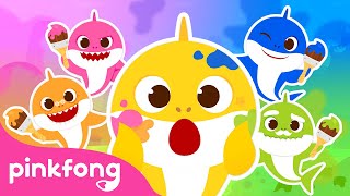 🌈 Cores da Família Tubarão 🌈  Baby Shark  Pinkfong Bebê Tubarão Canções para Crianças [upl. by Adikam]