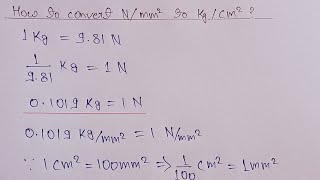 How to convert Nmm2 to Kgcm2  Unit conversion of Kgcm2 to Nmm2  Civil Engineering [upl. by Jillene]