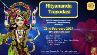 Nityananda Trayodasi  ISKCON Chennai  22 Feb 2024 [upl. by Atinob]