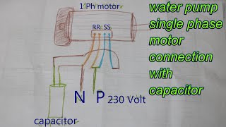 single phase motor connection with capacitor  4 wire single phase motor connection with capacitor [upl. by Eli]