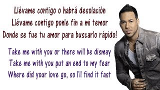 Romeo Santos  Llevame contigo Lyrics English and Spanish  Translation amp Meaning  Take me with you [upl. by Eydie]