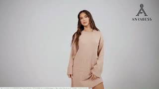 Sweater Dresses for Women 2024 Fall Casual Long Sleeve Crewneck Oversized Loose Knee Length Dress [upl. by Lohcin]