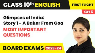 A Baker From Goa  Glimpses of India  MIQs  Class 10 English Chapter 5  202324 [upl. by Anej]