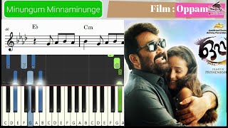 Minungum Minnaminunge  മിനുങ്ങും മിന്നാമിനുങ്ങേ  Keyboard Notes with Chords  Oppam [upl. by Neelyar]