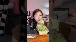 Matcha Tiramisu amp Matcha Coconut Bun mukbang asmreatimg  desserts shorts [upl. by Caron]