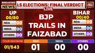 LIVE  Ayodhyas Lok Sabha Constituency Faizabad Sees BJP Trailing SP Leads  India Today [upl. by Annaynek]