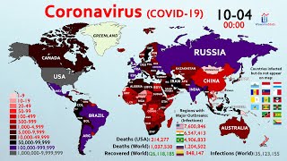 35 Million Coronavirus Cases amp 1 Million Deaths World Map Timelapse [upl. by Hui267]