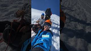 Climbing the most technical part of Vinson in Antarctica the fixed ropes mountains climb hike [upl. by Ahsilem718]