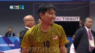 MALAYSIA VS INDONESIA SEPAK TAKRAW FINAL 2018 EPIC COMEBACK SET 3 [upl. by Sadira]