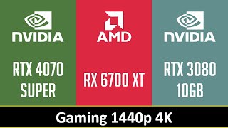 RTX 4070 SUPER vs RX 6700 XT vs RTX 3080 10GB [upl. by Schwinn743]