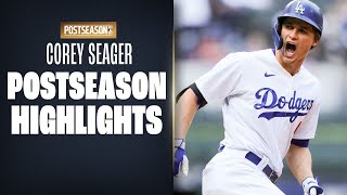 Corey Seager Postseason Highlights Dodgers SS breaks records wins World Series MVP [upl. by Mad]