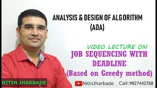 Job Sequencing with DeadlinesGreedy Method [upl. by Lalo]