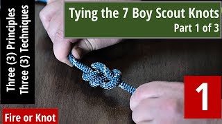 Knot Instruction  7 Boy Scout Knots  Series Part 1 of 3 [upl. by Nomannic]