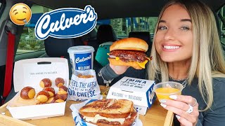 Culvers MUKBANG 🍔🥨 My First Time Trying [upl. by Tomkiel]