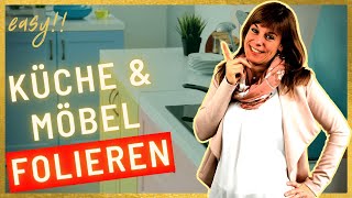 Soo easy Einbauküche folieren 🆘✅ Möbel amp Küchenmöbel mit Folie bekleben einfach nachmachen 🆒 [upl. by Nosyla133]