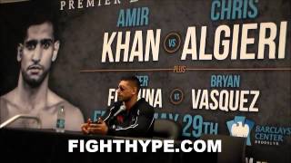 AMIR KHAN VS CHRIS ALGIERI FULL POSTFIGHT PRESS CONFERENCE OFFICIAL [upl. by Christen]