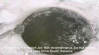 Lake Simcoe Cooks Bay Ice report Jan 15th 2024 [upl. by Travis]