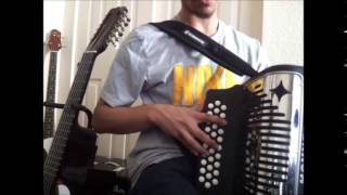 Ayer la vi por la Calle Los Rieleros Acordeon Tutorial Slow [upl. by Auhsoj995]