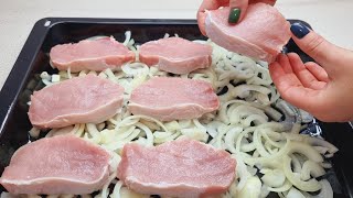 Das Fleisch auf die Zwiebel legen um zu bekommen leckeres Abendessen in 10 Minuten 540 [upl. by Odlanor918]