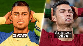 EA Sports FC 24 vs eFootball 2024 Comparison  Graphics Player Animation Facial Expressions more [upl. by Iralam]