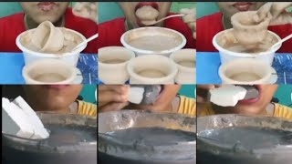 clay pot and slate pencil eating edit 🤤🖤  ASMR crunchy lover [upl. by Atikal583]