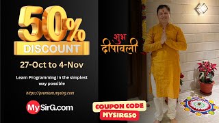 Diwali Offer  50 Discount on Premium Courses  MySirG Sunday LIVE [upl. by Auqenahs]