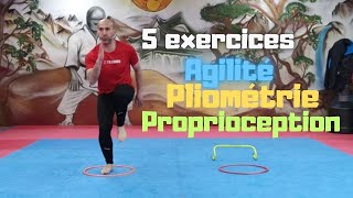 5 EXERCICES AGILITÉ PROPRIOCEPTION PLIOMÉTRIQUE [upl. by Aerbma]