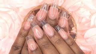 Acrylic Nails Tutorial  Clear Acrylic Nails using Nail Tips  How to  For Beginners [upl. by Mairym]