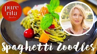 🍝 Zucchini Nudeln selber machen mit Pesto 🌱 Zucchini Pasta Rezept [upl. by Eelimaj]