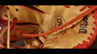 How To Relace Tightening Fingers On A Baseball Glove amp Softball GloveWilson Style Fingers [upl. by Annaerb551]