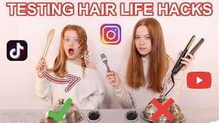 We Tested 8 VIRAL Hair Life Hacks DIY Hairstyle Tips amp Tricks  Sis Vs Sis  Ruby and Raylee [upl. by Ihsoyim]