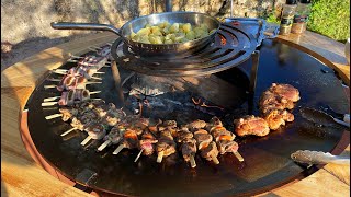 Je cuisine au Brasero Plancha  Une Parrillada de viandes et ses sauces salsa et chimichurri [upl. by Imhsar]