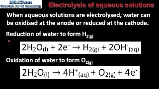 191 Electrolysis of aqueous solutions HL [upl. by Freemon305]