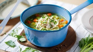 Recette de soupe aux morceaux de légumes et bouillon de cube Jardin BiO [upl. by Thain]