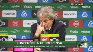 Conferência de Imprensa Jorge Jesus Sporting CP 3 X Arouca 0  06 de novembro de 2016 [upl. by Nydia]