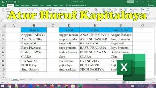 Cara Mengatur Huruf Besar Kecil di Excel [upl. by Jannery]