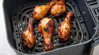 Air Fryer BBQ Chicken Legs with Time amp Temp  So Freaking Good [upl. by Namijneb]