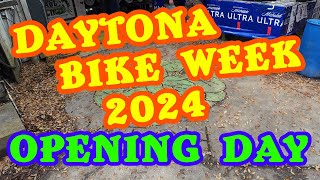 DAYTONA BIKE WEEK OPENING DAY baggerzlife cackleberry cabbagepatch [upl. by Fanchie]