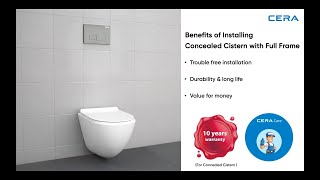 Installation of Cera Concealed Cistern and Wall Hung EWC with Full Frame [upl. by Brufsky]