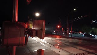 Caltrain MP15DC 504 tows broken EMU set no 330 pass W Meadows Dr crossing [upl. by Haran]