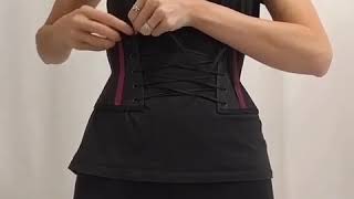 How to put on a waist cincher or corset by yourself [upl. by Sulihpoeht]