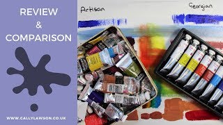 Water mixable oil paints review of Daler Rowney Georgian paint and comparison to Winsor and Newton [upl. by Tezil407]